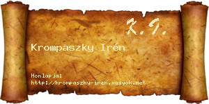 Krompaszky Irén névjegykártya
